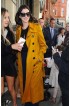 Anne Hathaway Edgy Style In Chic Yellow Trench Coat